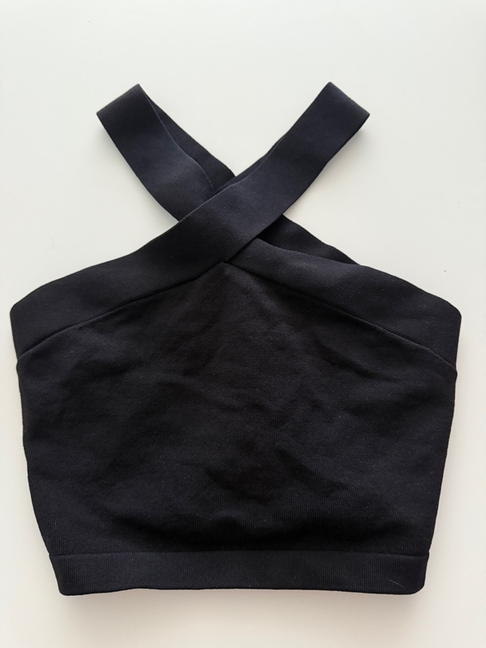 Aritzia Babton Black Cross-Back Crop Tank